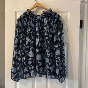 Blue Floral Blouse